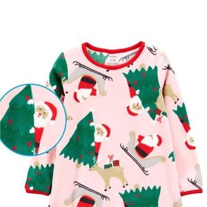 Carter’s Girls Pink Fleece Christmas Nightgown NWT Soze 6/7